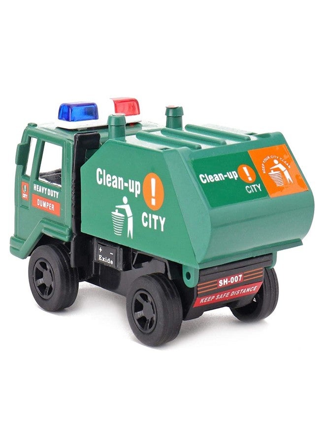 House Crafts Pull Back Garbage Truck Toys for Kids Boys and Girls/Rubber Wheels High-Speed Push Back Garbage Truck Toys for Boys 3-5 / Motivating Toy for Kids to Clean up Your City/Green - Image 5